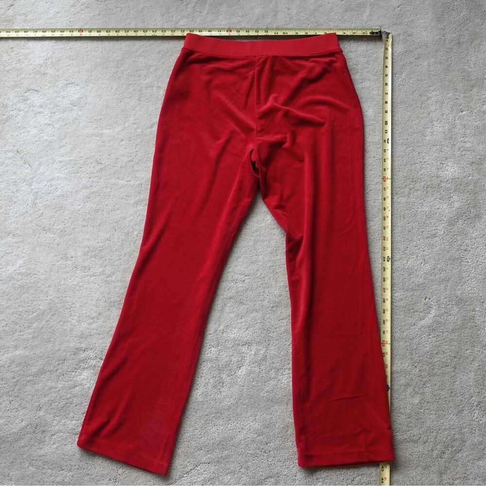 Juicy Couture Red Velour Joggers Rhinestone detail Women's Size L